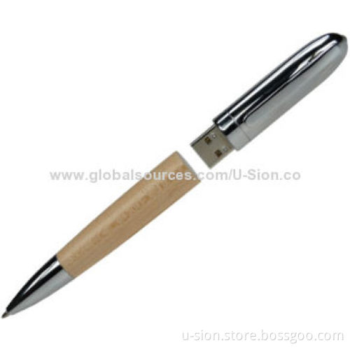 Hot Sale Metal USB Flash Disks for Free Gifts, Popular Pen-shaped Design